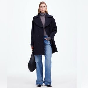 NWT Madewell Oversized Double Breasted Peacoat in Insuluxe Fabric